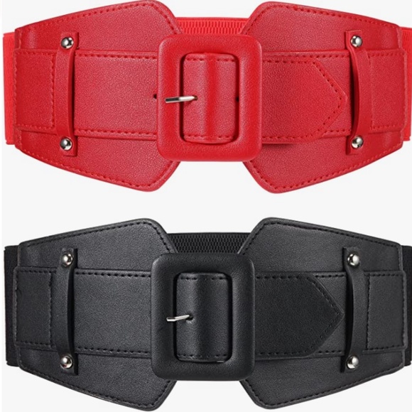 Women Wide Stretchy Cinch Belts Corset Belt Retro Chunky Buckle Belts Waist Belt main image 6